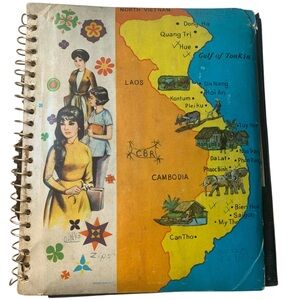 Vintage North Vietnam Spiral Photo Album War Soldier Family Photos Army 101st